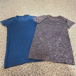 Lululemon Swiftly Tech Short Sleeve Shirts Blue and Purple Size 6